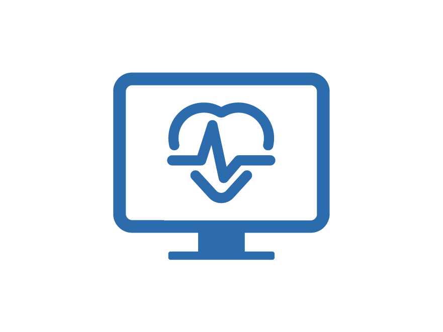 Icon of screen with telehealth symbol